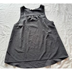 Current Affair Women Black Sleeveless Scoop Neck High Low Tank Top Blouse Size M